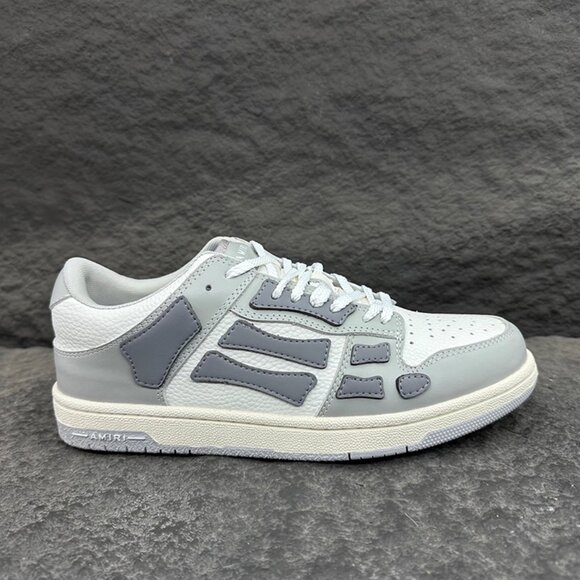Amiri White And Grey Colorblock Low-Top Leather Sneakers - Picture 9 of 16